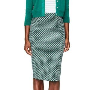 Boden Blue Green Geometric Richmond Pencil Skirt
